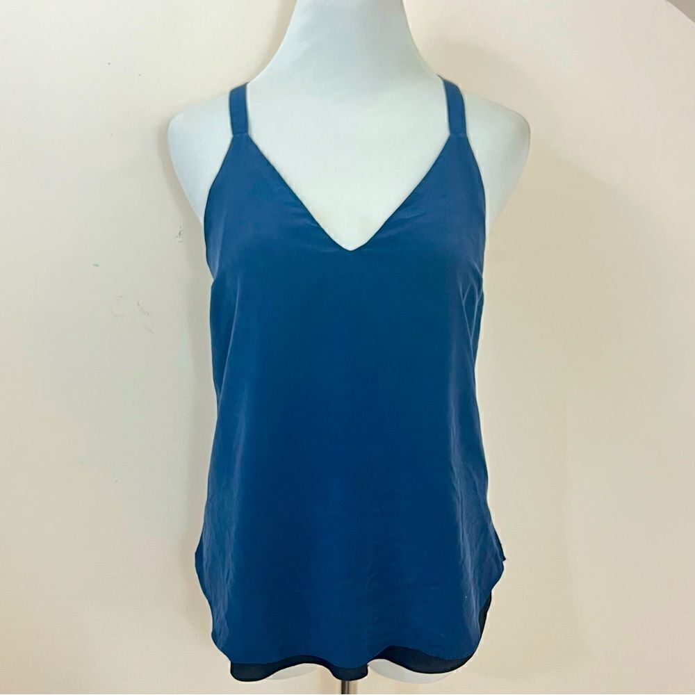 Amanda Uprichard Navy Silk Bow Back Camisole Tank Top M